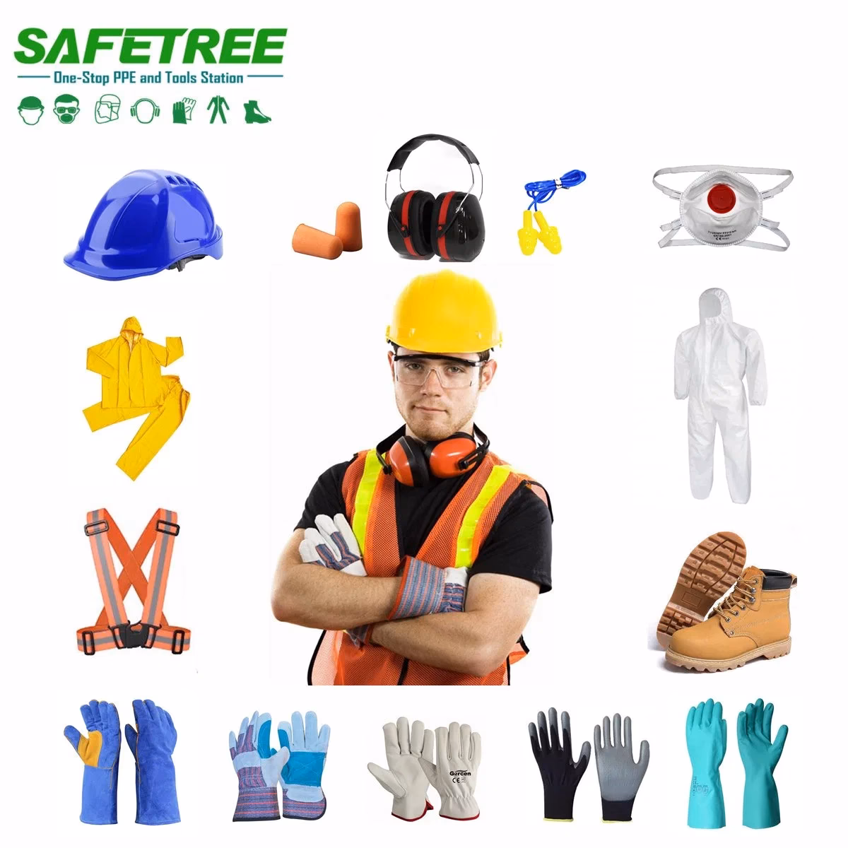 ¿Qué tipo de cascos de seguridad ofrece el catálogo?