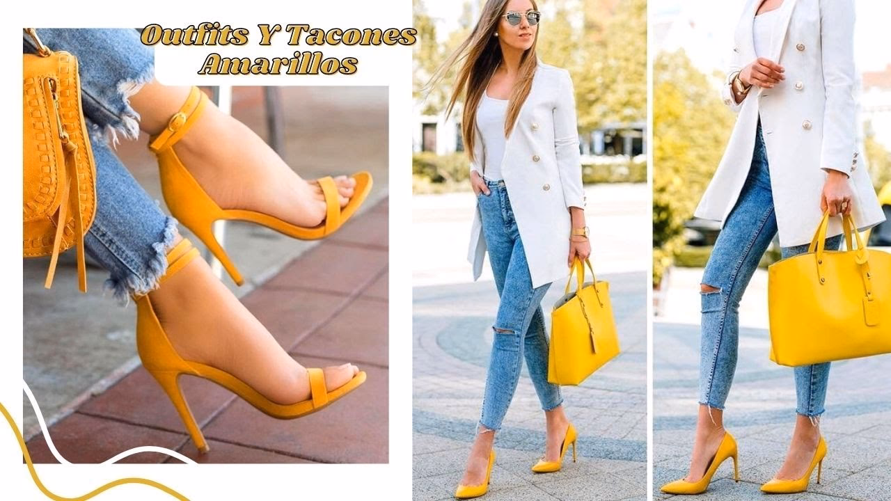 ¿Cómo combinar un vestido negro con zapatos amarillos?
