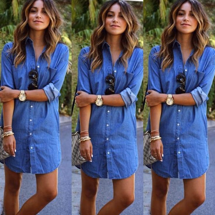 ¿Cómo combinar vestido y jeans?