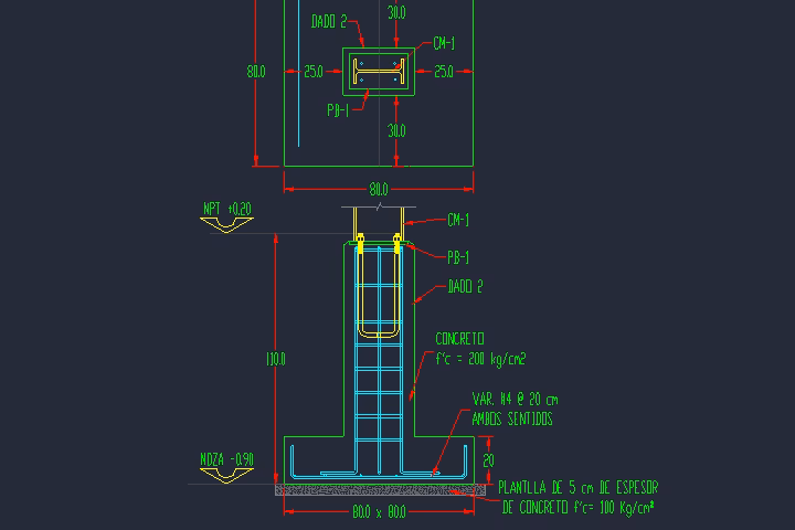 ¿Qué tipo de carga soporta una zapata aislada con pilotes?