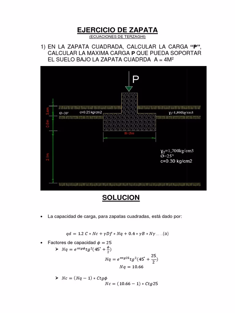 ¿Cómo se calcula la capacidad de carga admisible?