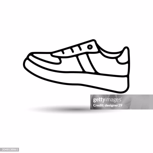 ¿Qué ofrece el vector premium de dibujo de contorno de zapatillas?