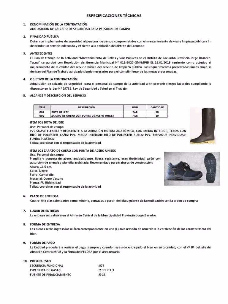 ¿Cuáles son los requisitos para evaluar el rendimiento de los zapatos?
