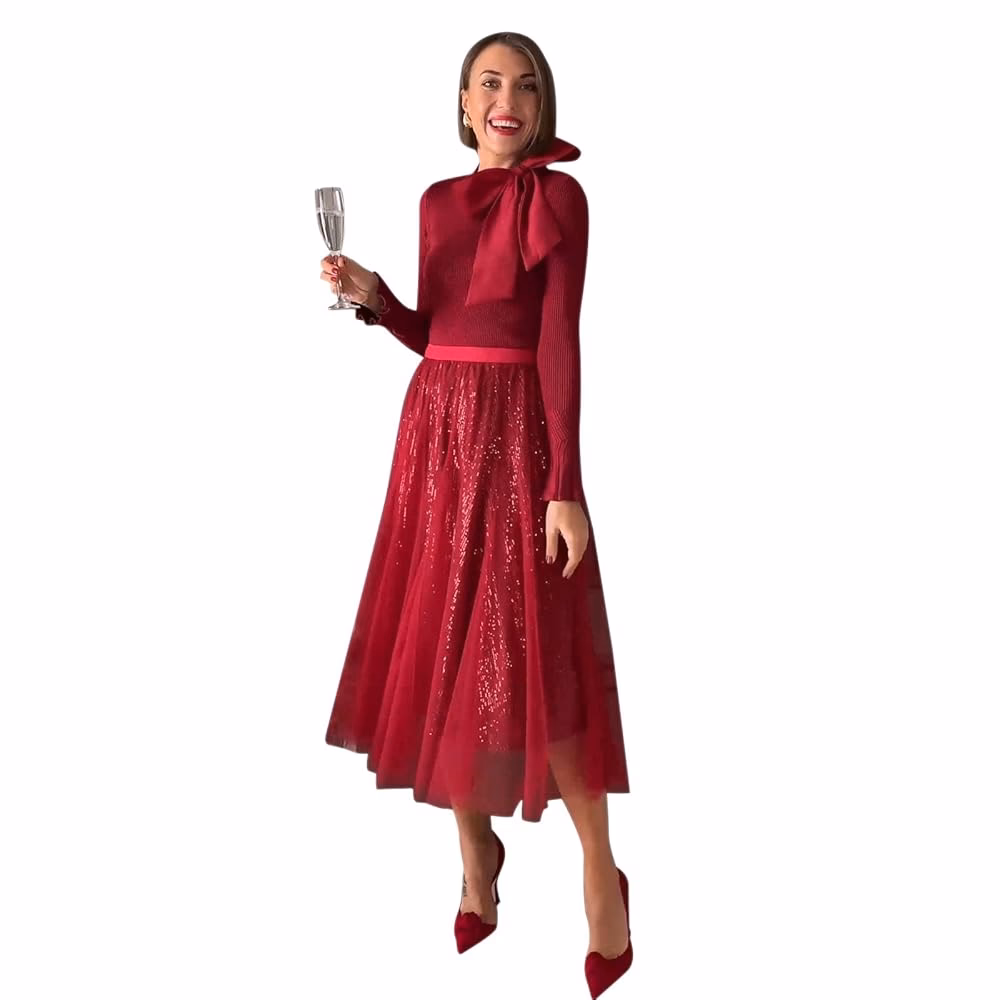 ¿Cómo se complementa la falda bella con el tejido tul?