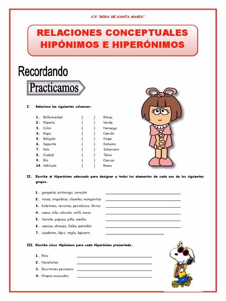 ¿Qué es un hiperónimo y ejemplos?
