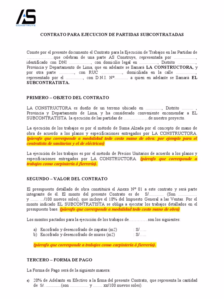 ¿Cuáles son los contratos de construcción en el Perú?