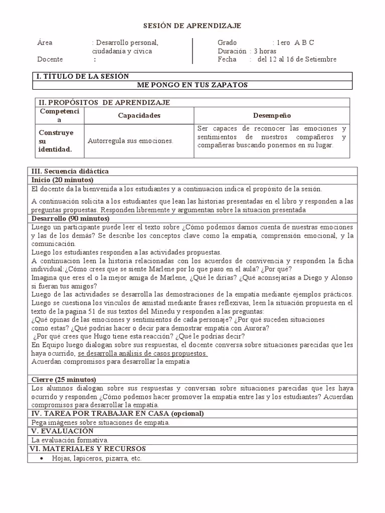 ¿Qué es una sesión de aprendizaje?