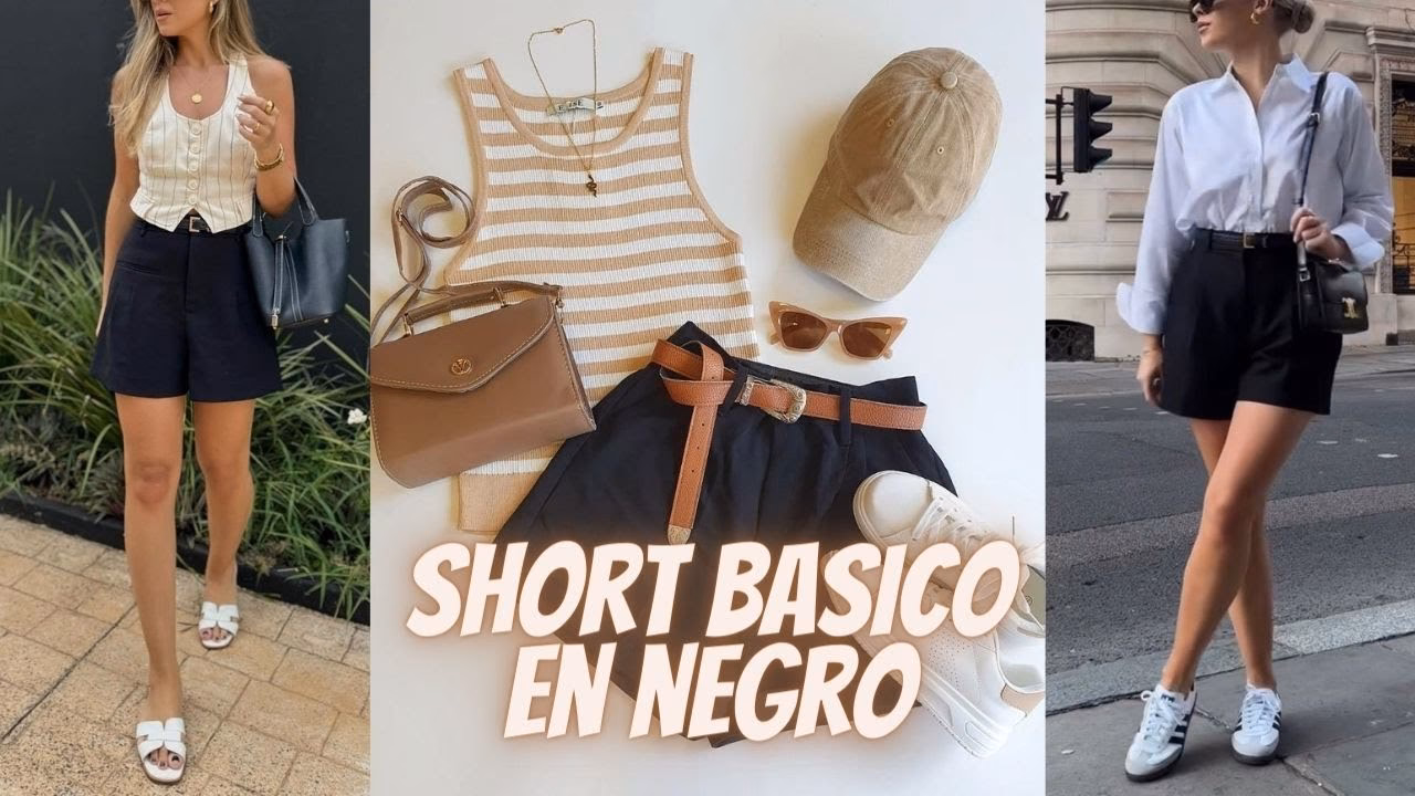 ¿Qué tipo de calzado se puede usar con shorts negros?