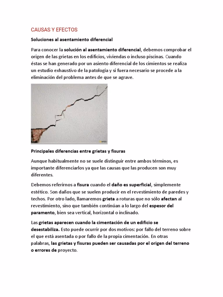 ¿Cómo reparar un asentamiento diferencial?