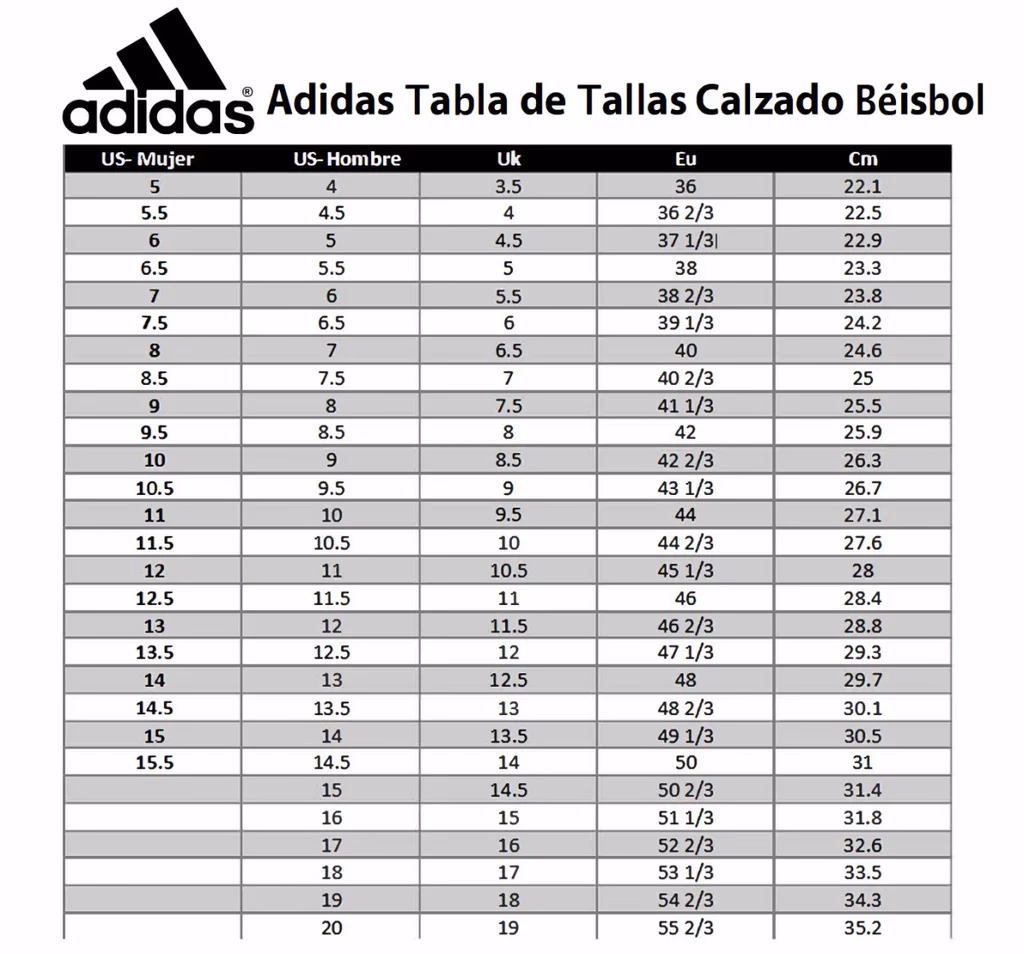 ¿Cómo encontrar la talla de zapatillas Adidas para niños?
