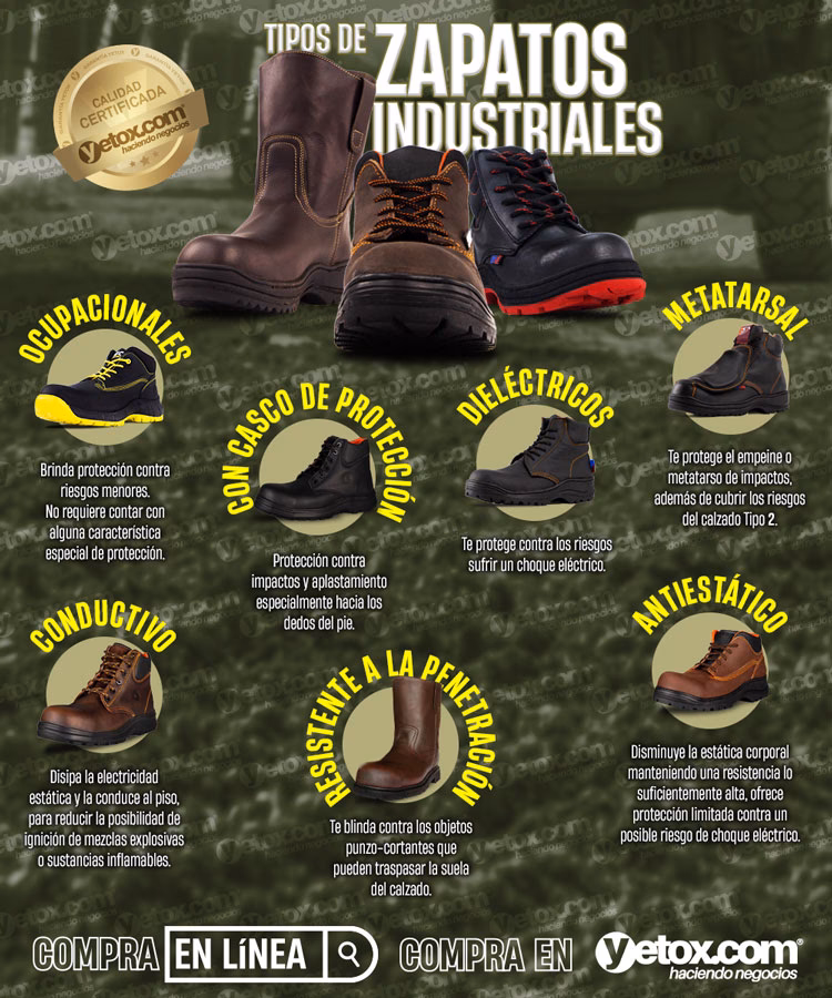 ¿Cuáles son los diferentes tipos de zapatos de protección?