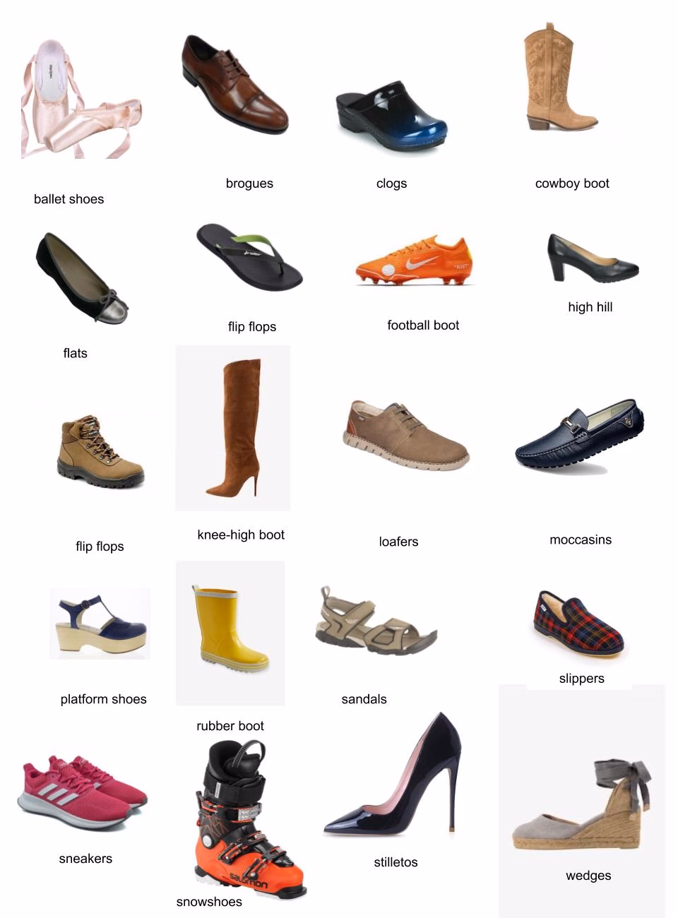 ¿Cuál es la palabra más comúnmente utilizada para referirse a los zapatos?