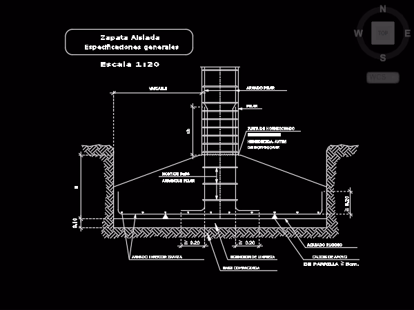 ¿Qué es una zapata aislada de concreto reforzada?