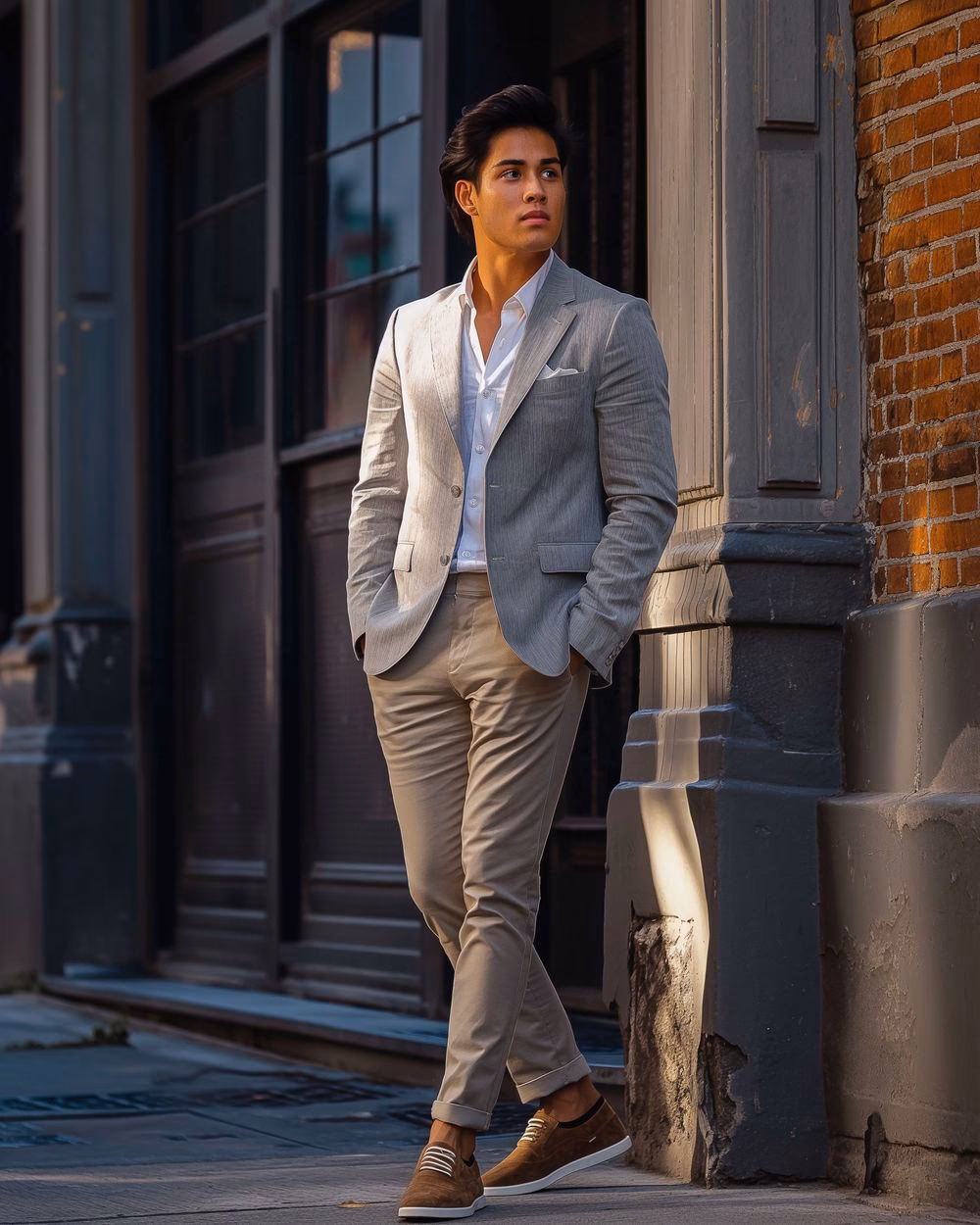 ¿Cómo combinar un saco beige?