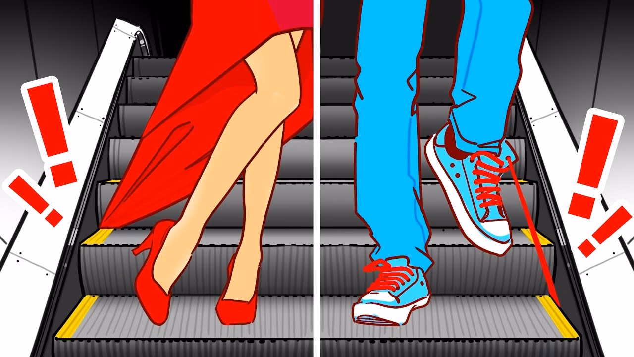 ¿Cuáles son los diferentes tipos de zapatos usados en los atrapamientos escaleras mecánicas?