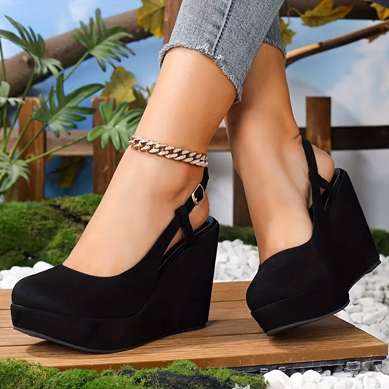 ¿Qué son los zapatos de salón con cuña negros para mujer?